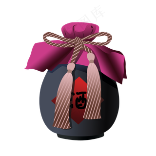 重阳节手绘卡通重阳酒坛