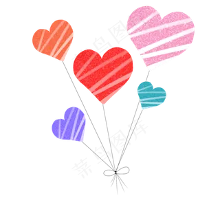 卡通粉色爱心漂浮气球