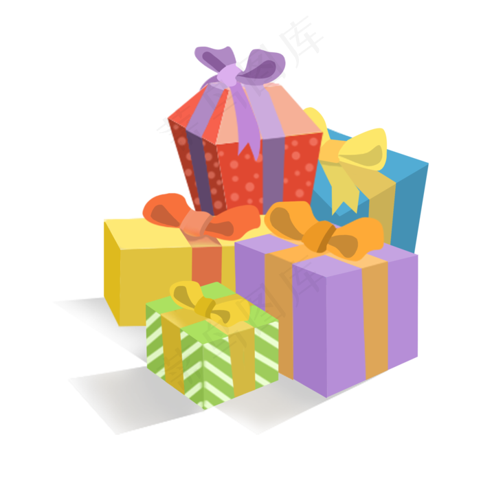 中秋节卡通彩色礼物礼盒