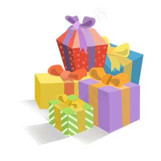 中秋节卡通彩色礼物礼盒