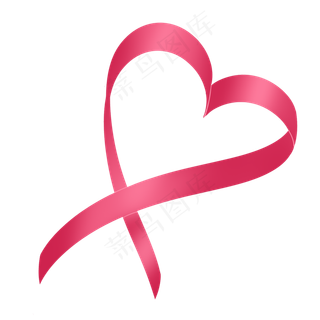 紫红色唯美七夕心形彩带飘带丝带