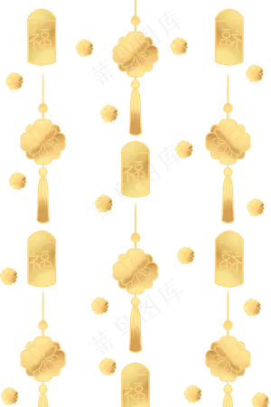 新年金色挂饰底纹
