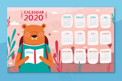 可爱的彩色日历