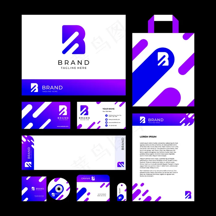 字母r（摘要）标志设计模板和品牌标识，为企业或商店提供简约和现代风格