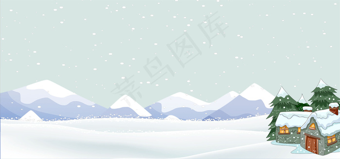 冬季卡通蓝色banner(0*0px 	            )psd模版下载