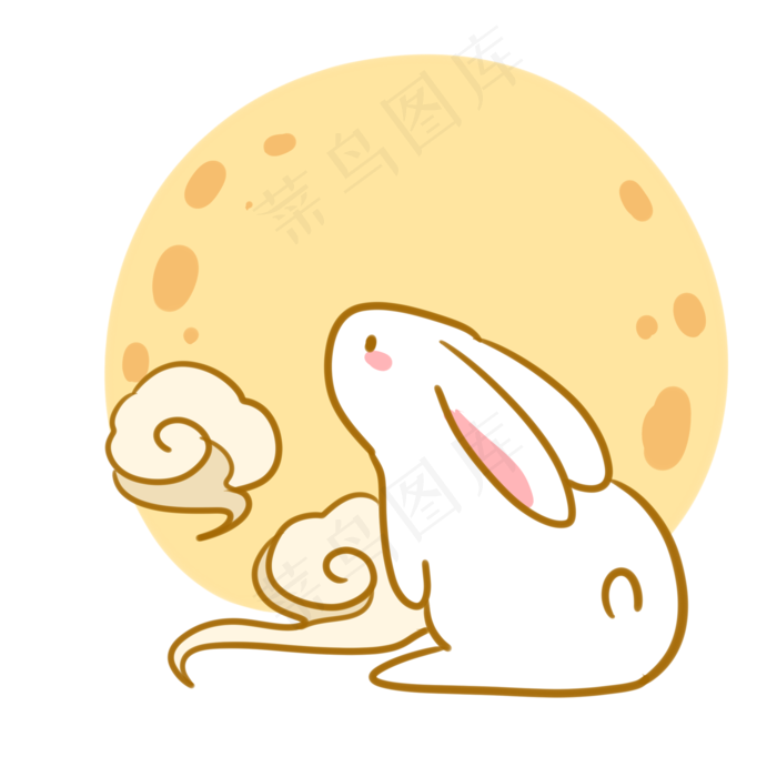 赏月的玉兔(2100X2100(DPI:300))psd模版下载
