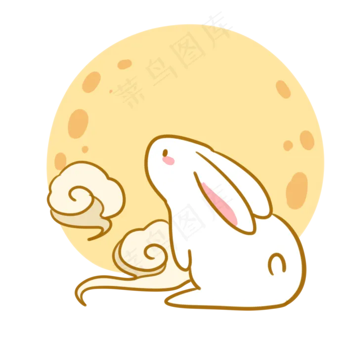 赏月的玉兔(2100X2100(DPI:300))psd模版下载