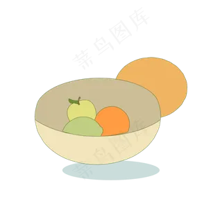 扁平简约手绘风卡通立秋丰收水果