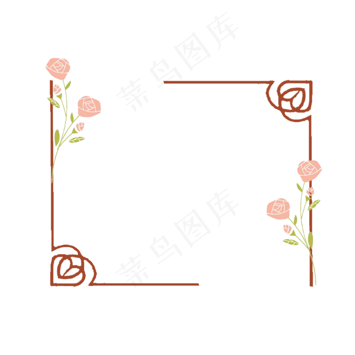 七夕节玫瑰花边框(2000X2000(DPI:300))psd模版下载
