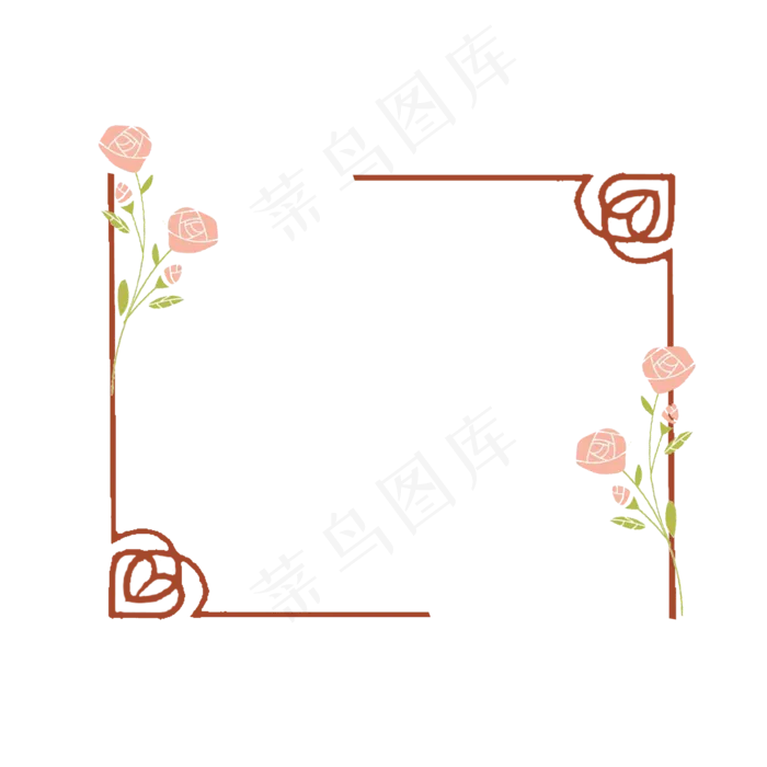 七夕节玫瑰花边框(2000X2000(DPI:300))psd模版下载