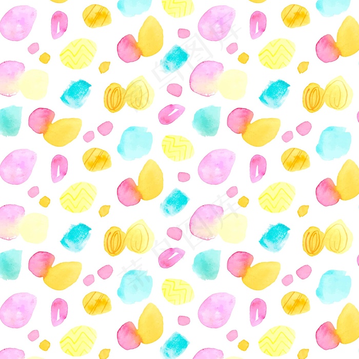 五彩水彩画圆点图案