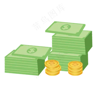 手绘生活物品钱币