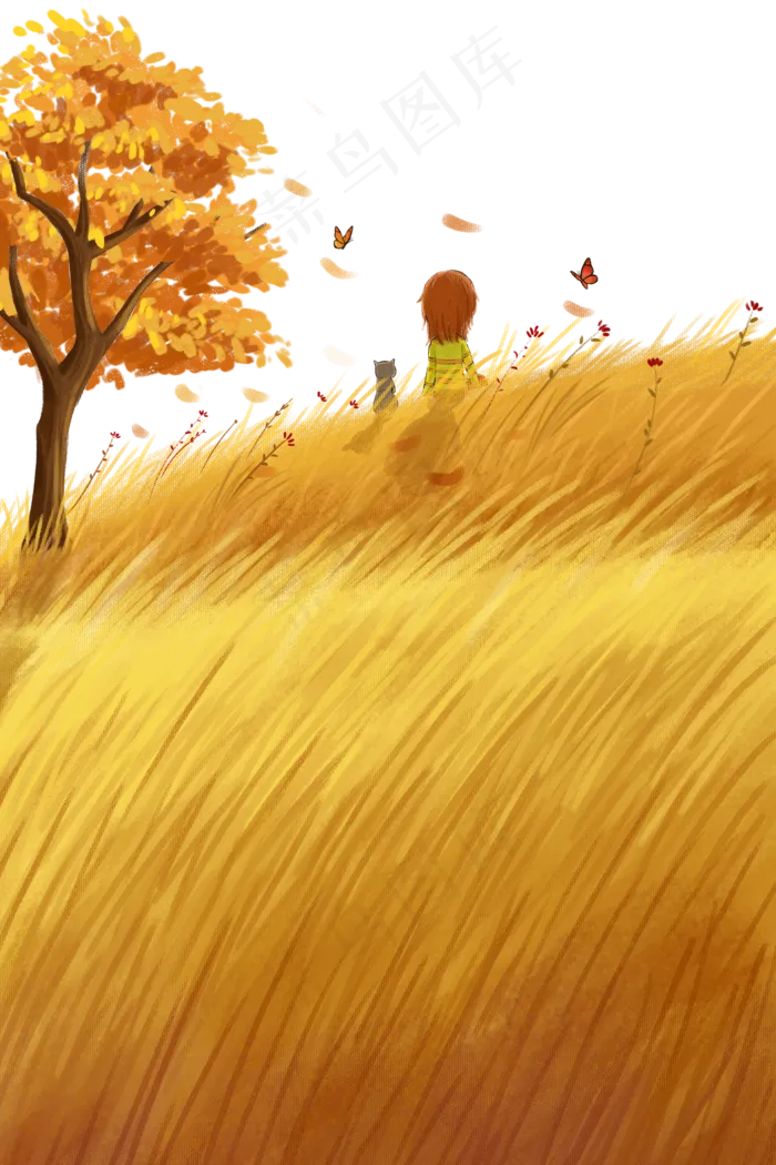 坐在草地上的女孩(2000X3000(DPI:96))psd模版下载