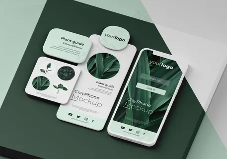 手机屏幕上的应用程序界面模型样机