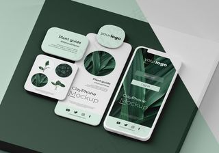 手机屏幕上的应用程序界面模型样机