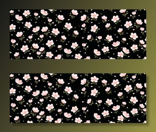 清新简约花朵黑色底纹