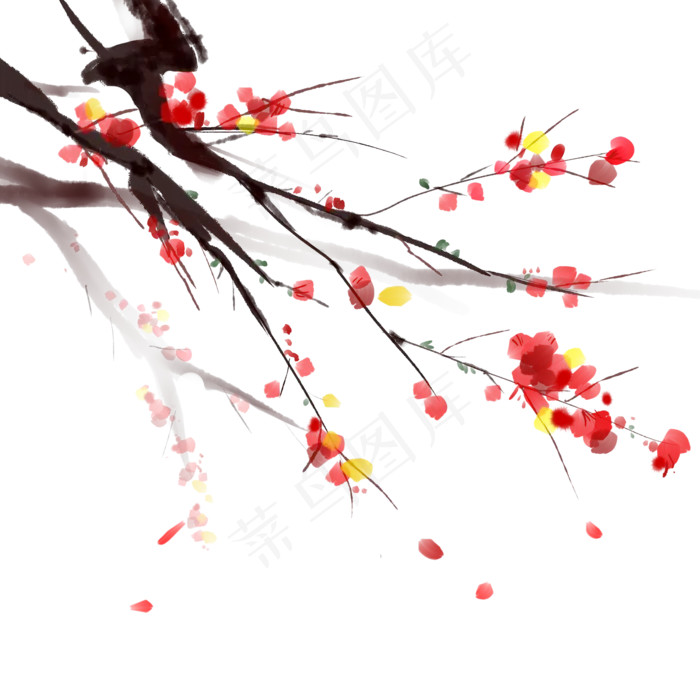 古风古典风格中国风水墨风梅花矢(2000X2000(DPI:299))psd模版下载