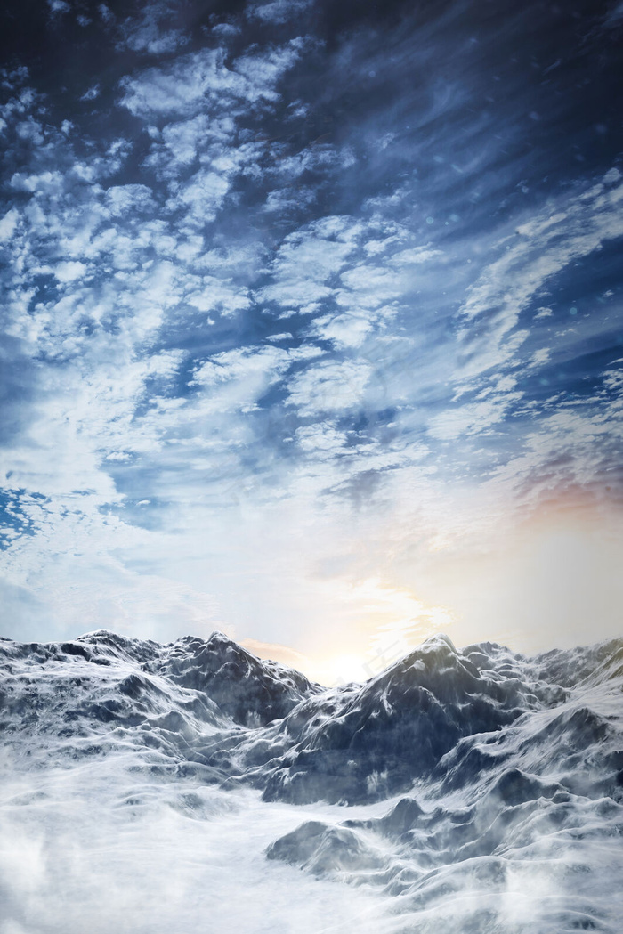 雪山大气雪花商务背景