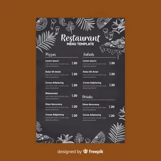 带黑板风格的优雅餐厅菜单模板