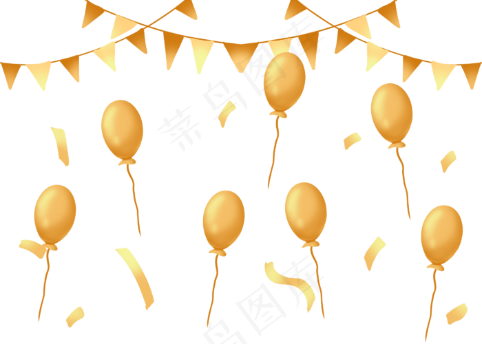 元旦金色气球吊饰