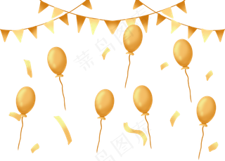 元旦金色气球吊饰