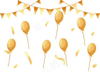 元旦金色气球吊饰