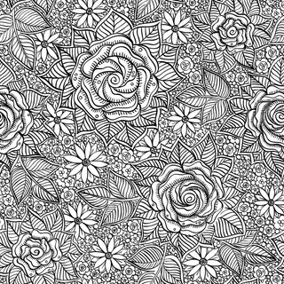 矢量无缝黑白图案的螺旋,漩涡,涂鸦 矢量无缝黑白图案的螺旋,漩涡,涂鸦