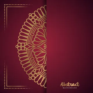 红色背景配花曼陀罗