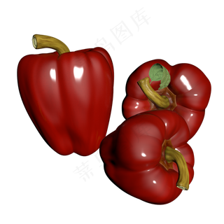 一组红色菜椒
