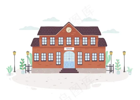 学校大楼。教育之家的外部 学校大楼。教育之家的外部