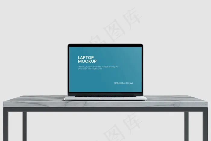 桌面前摄像头视图上的笔记本电脑模型样机psd模版下载