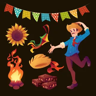 真实的festa junina元素集合