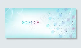 分子抽象结构和基因工程、医疗保健和医学背景。科学研究背景。浪潮涌动，创新格局。矢量图。