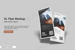 带文本模板的Dl宣传单,DM传单模型样机
