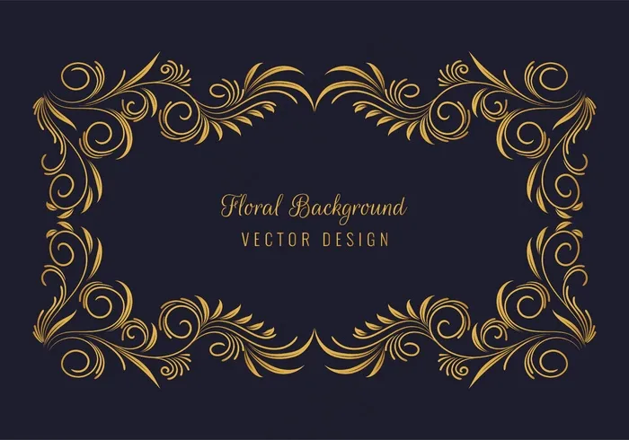 优雅的装饰金色花框背景eps,ai矢量模版下载