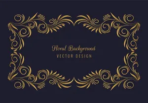 优雅的装饰金色花框背景