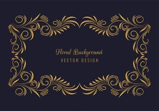 优雅的装饰金色花框背景