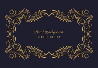 优雅的装饰金色花框背景
