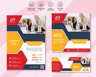 社交媒体营销模板手册商务宣传单,DM传单