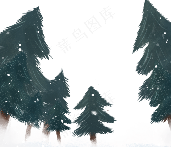 冬季小雪立冬雪松