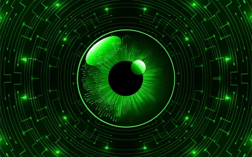 绿眼网络电路未来技术概念背景