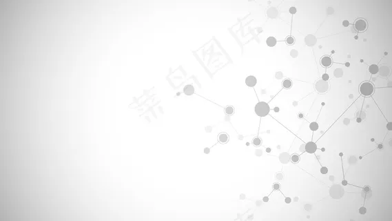 软灰色背景上的抽象分子。分子结构或dna链,神经网络,基因工程。科学技术观。 软灰色背景上的抽象分子。分子结构或dna链,神经网络,基因工程。科学技术观。