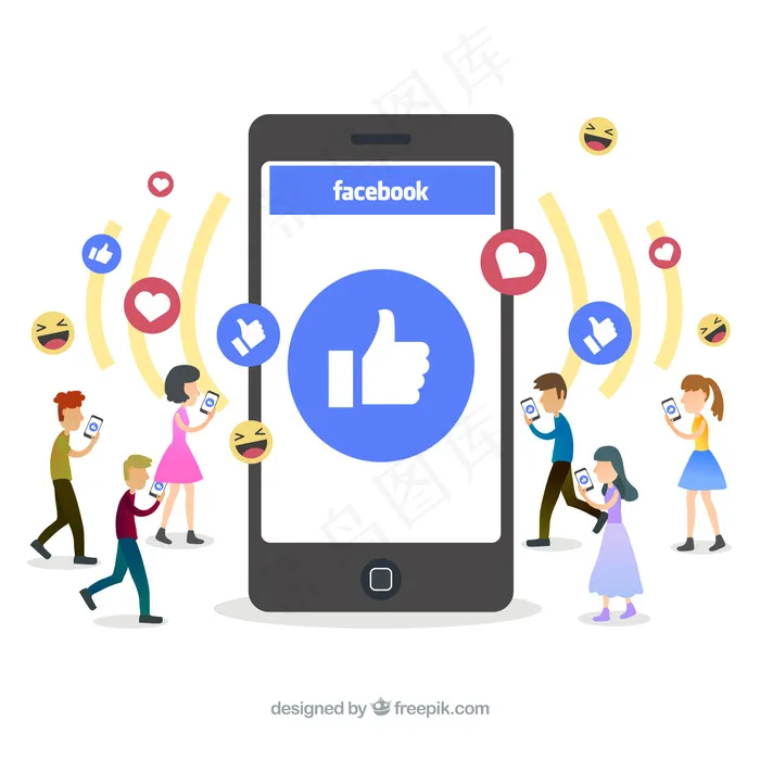 Facebook影响者背景eps,ai矢量模版下载