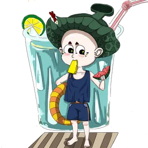 立秋之后也还是要解暑的小人儿