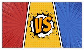半色调平面漫画风格设计中的vs字母大战