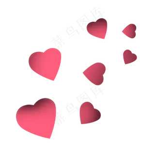 心形电商促销漂浮元素