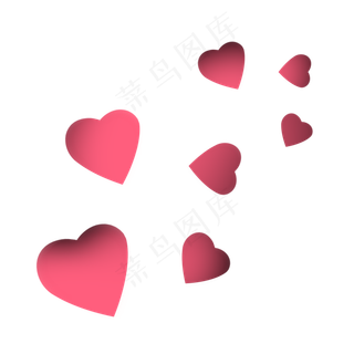 心形电商促销漂浮元素