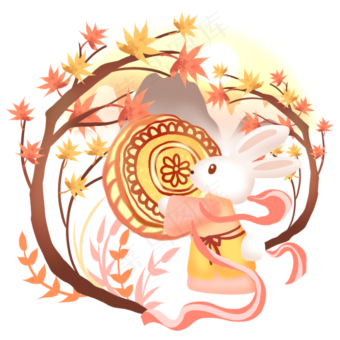 中秋月饼古风玉兔(2480X2480(DPI:299))psd模版下载