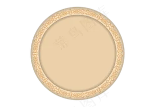 中国风手绘圆框元素免扣高清素材图