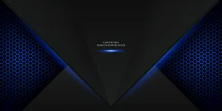 蓝色游戏背景，六边形图案